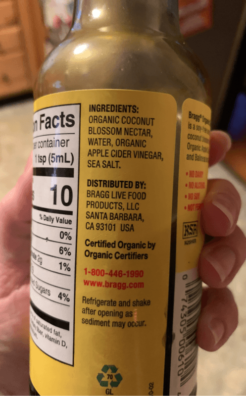 Is it Seeds Free? Bragg Live Food Products Organic Coconut Liquid Aminos