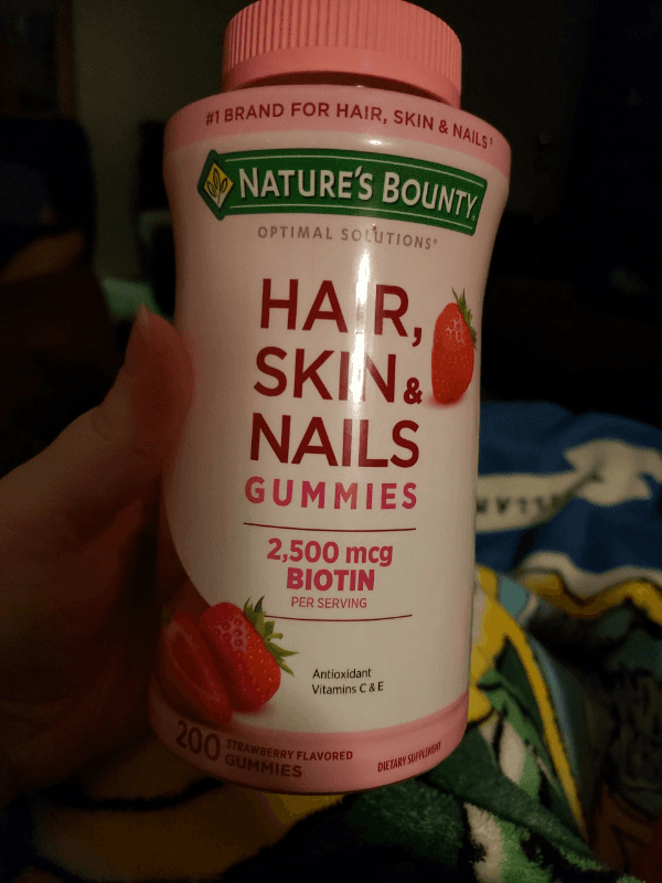 Nature'S Bounty Optimal Solutions Hair, Skin & Nails Strawberry Flavored Gummies Dietary Supplement
