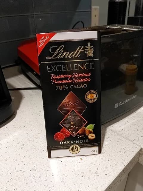 Lindt Excellence 70% Cacao Raspberry Hazelnut Dark