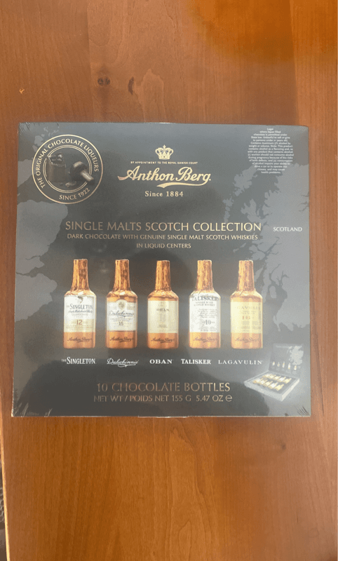 Anthon Berg Single Malts Scotch Collection Dark Chocolate With Genuine Single Malt Scotch Whiskies In Liquid Centers