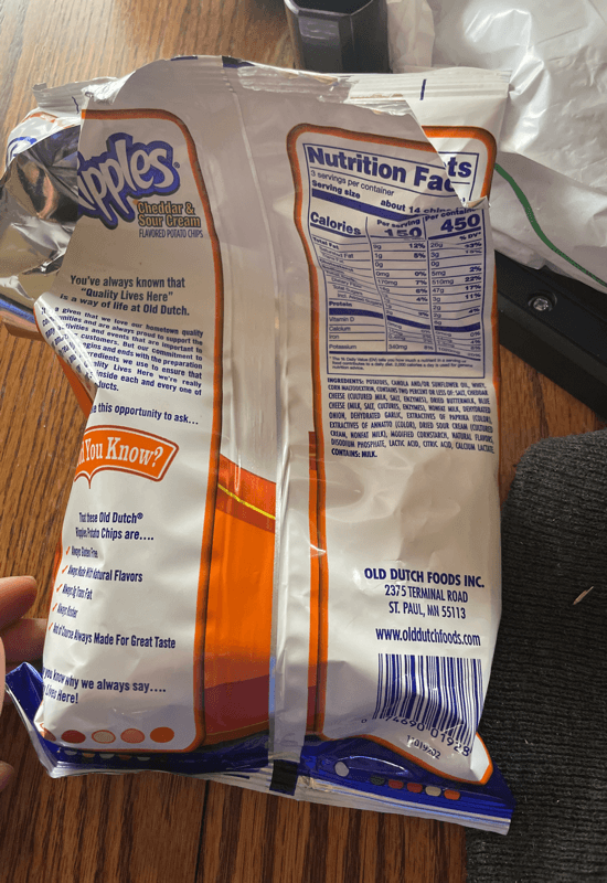 Old Dutch Ripples Potato Chips Cheddar & Sour Cream
