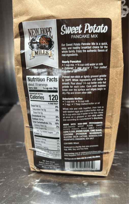 New Hope Mills Sweet Potato Pancake Mix