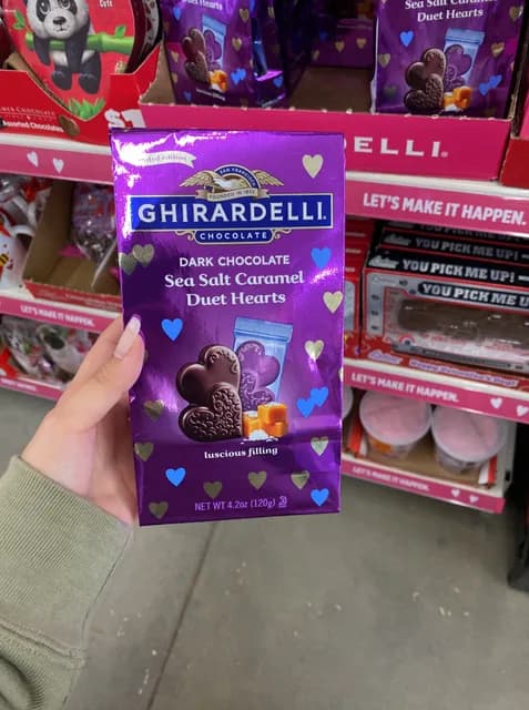 Ghirardelli Dark Chocolate Sea Salt Caramel Duet Hearts