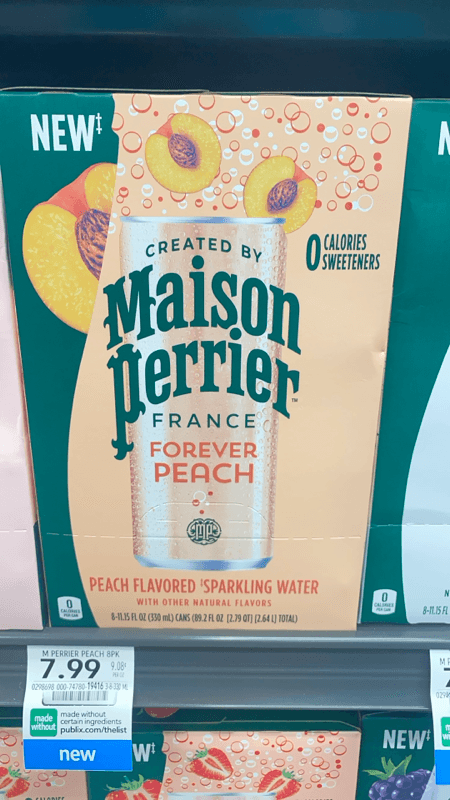 Maison Perrier France Forever Peach Peach Flavored Sparkling Water