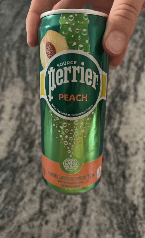 Source Perrier Peach Flavored Carbonated Mineral Water