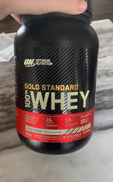 Optimum Nutrition Gold Standard 100% Whey Rocky Road Protein Powder Drink Mix