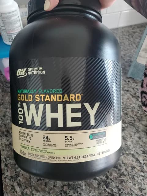 Optimum Nutrition Gold Standard 100% Whey Vanilla Protein Powder Drink Mix