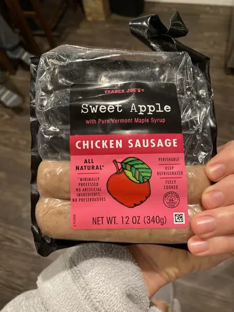 Is it Peanut Free? Trader Joe's Sweet Apple With Pure Vermont Maple Syrup Chicken Sausage