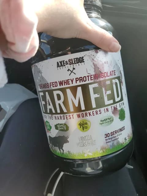 Axe & Sledge Supplement Farm Fed Whey Protein Isolate, Vanilla Milkshake Flavor