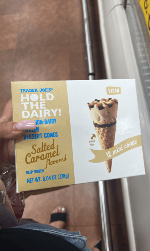 Trader Joe'S Hold The Dairy! Mini Non-Dairy  Dessert Cones Salted Caramel Flavor