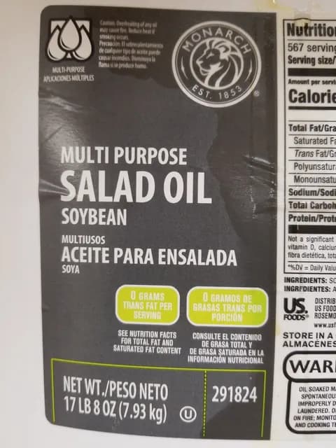 Monarch Multi Purpose Salad Oil Soybean