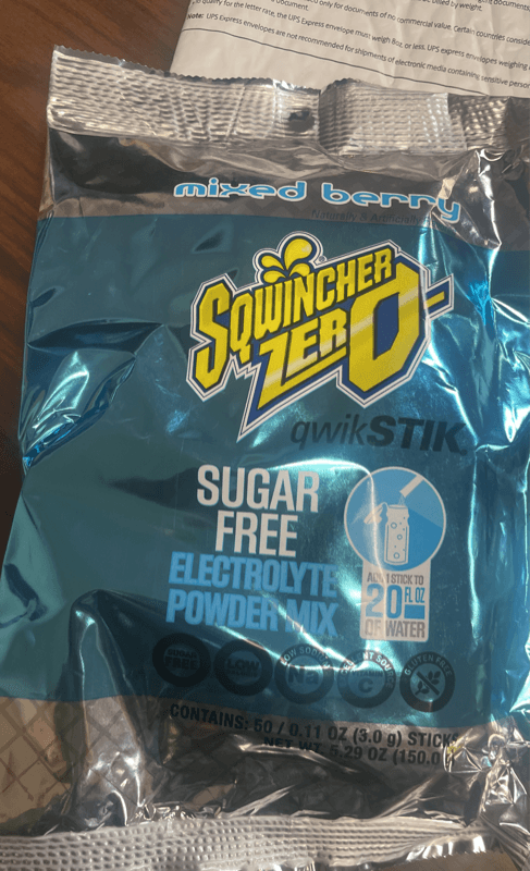 Sqwincher Zero Sugar Free Electrolyte Powder Mix Qwik Stik