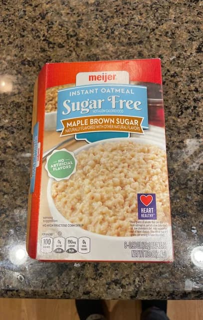 Meijer Instant Oatmeal Sugar Free Maple Brown Sugar