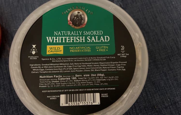 Spence & Co., Ltd. Naturally Smoked Whitefish Salad