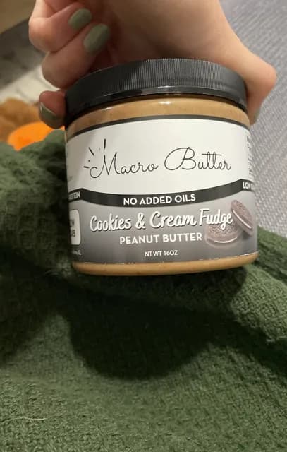Macro Butter No Added Oils Cookies & Cream Fudge Peanut Butter