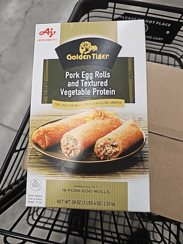 Aj Ajinomoto Golden Tiger Pork Egg Rolls And Textured Vegetable Protein