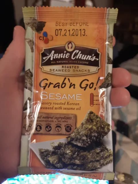Annie Chun'S Grab 'N Go! Sesame Roasted Seaweed Snacks