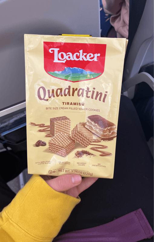 Loacker Quadratini Tiramisu Bite Size Cream Filled Wafer Cookies