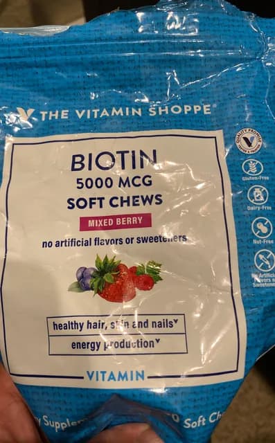 The Vitamin Shoppe Biotin 5000 Mcg Mixed Berry Soft Chews