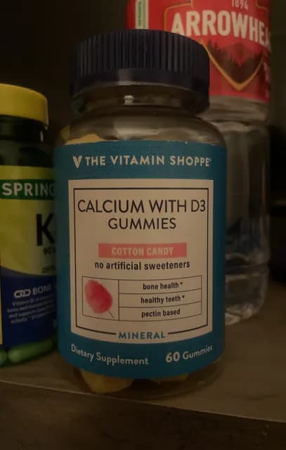 The Vitamin Shoppe Calcium With D3 Gummies Cotton Candy
