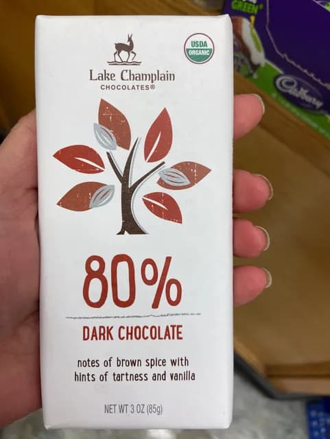 Lake Champlain Chocolates 80% Dark Chocolate Notes Of Brown Spice With Hints Of Tartness And Vanilla