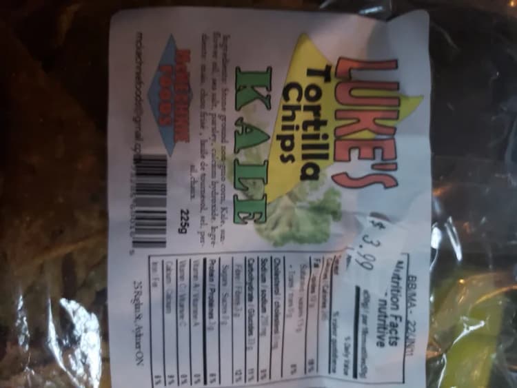 Mckechnie Foods Luke'S Kale Tortilla Chips