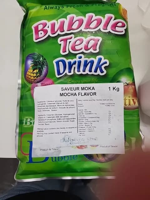 Bubble Tea Drink, Mocha Flavor