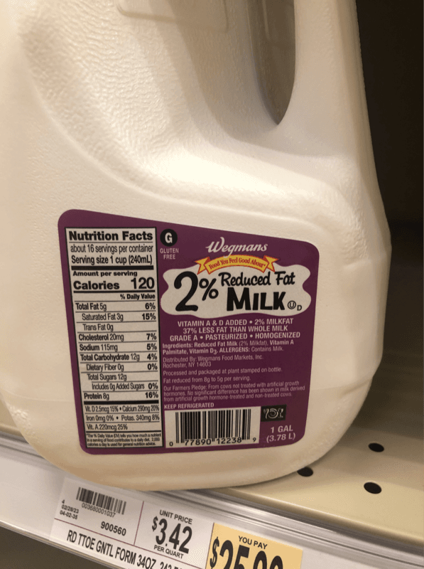 Wegmans 2% Reduced Fat Milk
