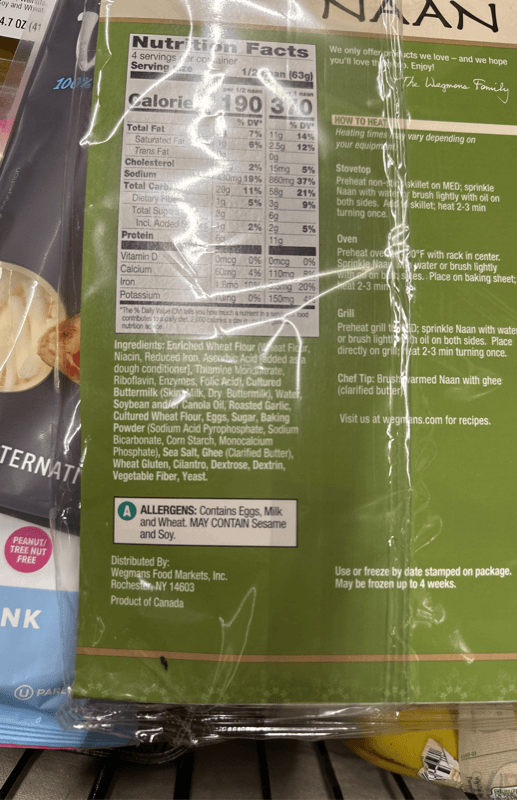 Wegmans Garlic Naan