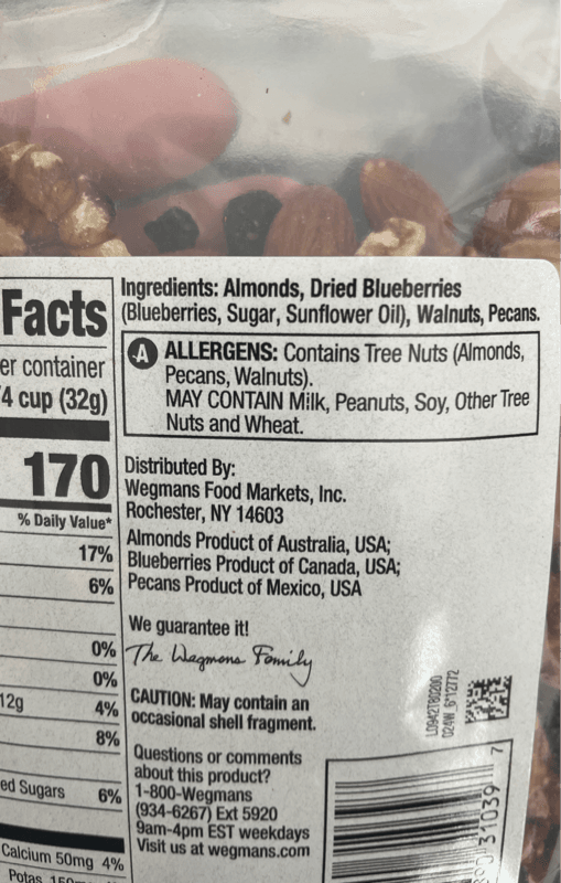 Wegmans Blueberry Nut Blend