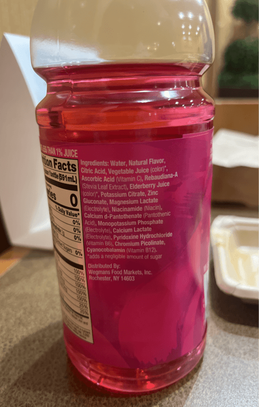 Wegmans Zero Vitamin Infused Water Dragon Fruit