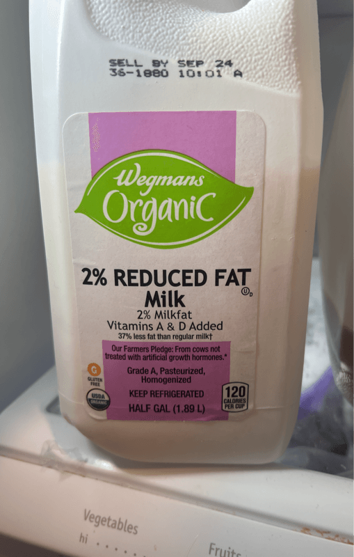 Wegmans Organic 2% Reduced Fat Milk