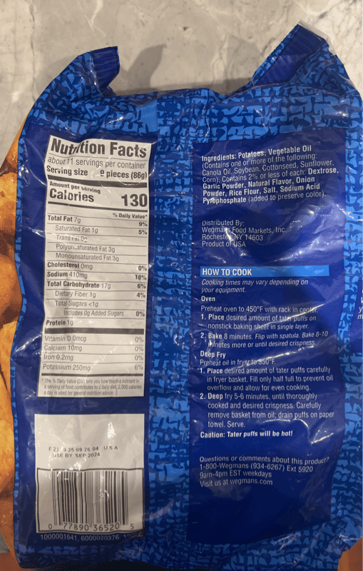 Wegmans Tater Puffs