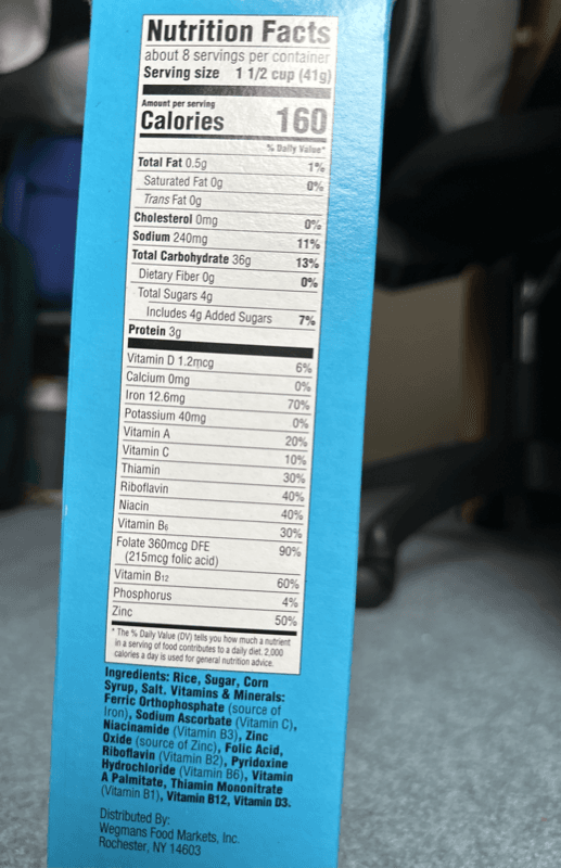 Wegmans Crispy Rice Oven Toasted Rice Cereal