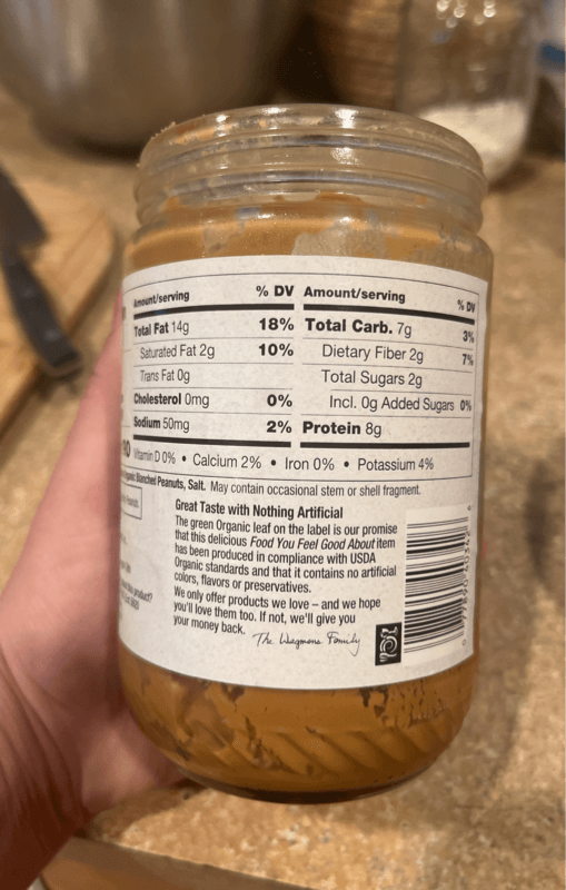 Wegmans Organic Crunchy Peanut Butter