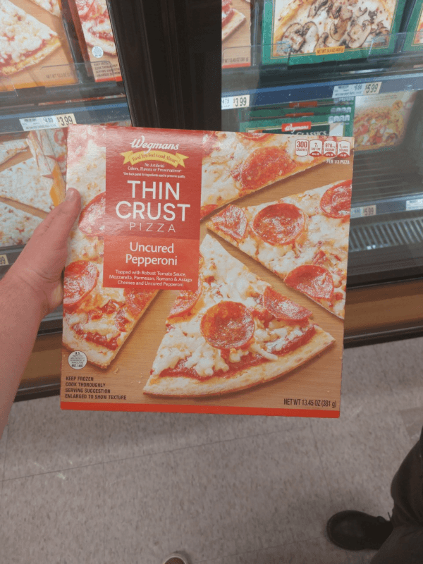Wegmans Thin Crust Uncured Pepperoni Pizza