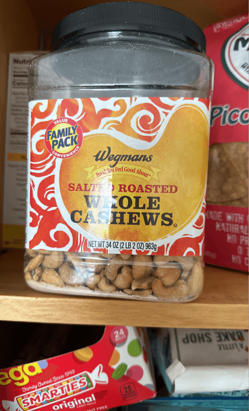 Wegmans Salted Roasted Whole Cashews