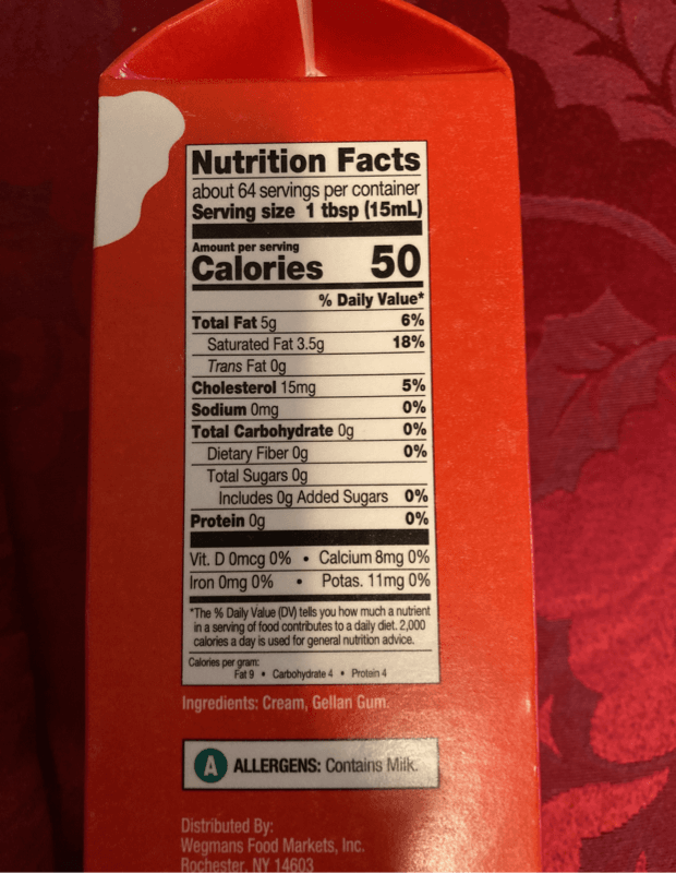 Wegmans Ultra-Pasteurized Heavy Cream One