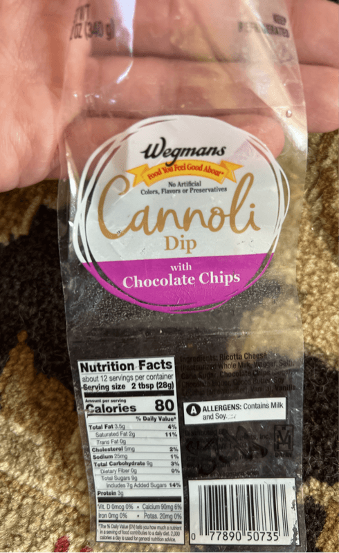 Wegmans Canola Dip With Chocolate Chips