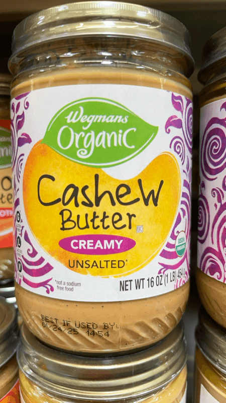Wegmans Organic Creamy Unsalted Cashew Butter