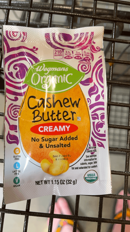Wegmans Organic Creamy Cashew Butter No Sugar Added & Unsalted