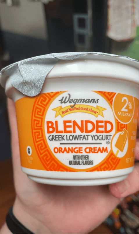Wegmans Blended Greek Lowfat Yogurt Orange Cream