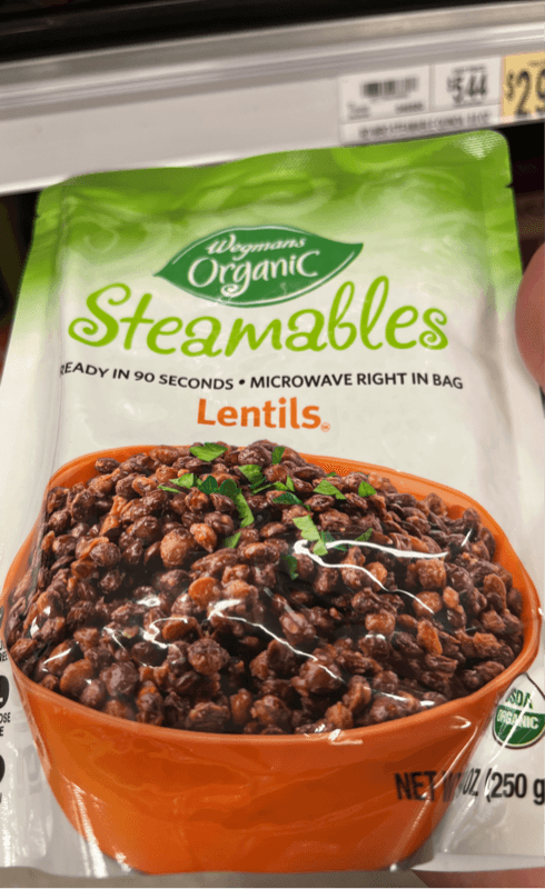 Wegmans Organic Steamables Lentils