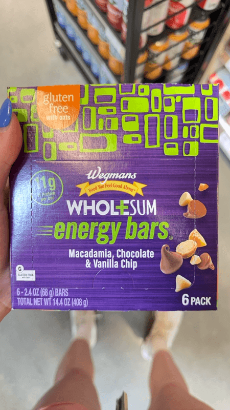 Wegmans Wholesum Energy Bars Macadamia, Chocolate & Vanilla Chip