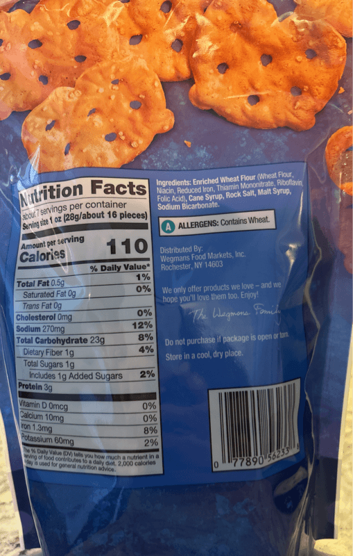 Wegmans Pretzel Crisps Original