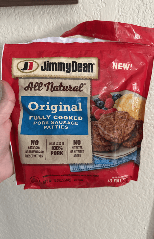 Jimmy Dean All Natural Original Fully Cooked Pork Sausage Patties