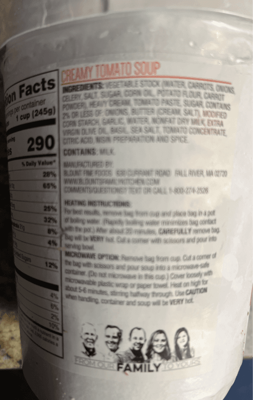 Blount'S Family Kitchen Creamy Tomato Soup