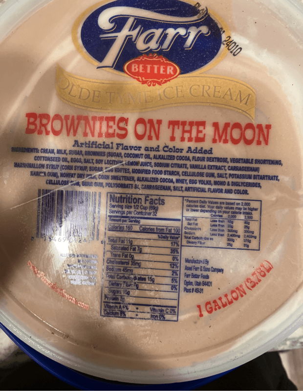 Farr Better Olde Tyme Ice Cream Brownies On The Moon 1 Gallon