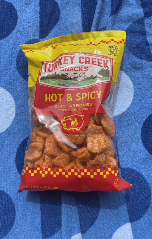 Turkey Creek Snacks Hot & Spicy Chicharrones Fried Pork Skins