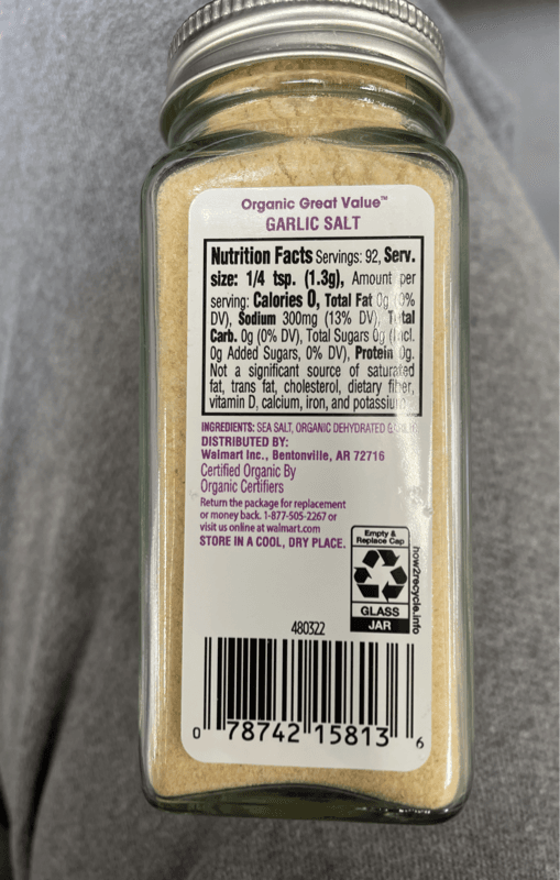 Great Value Organic Garlic Salt